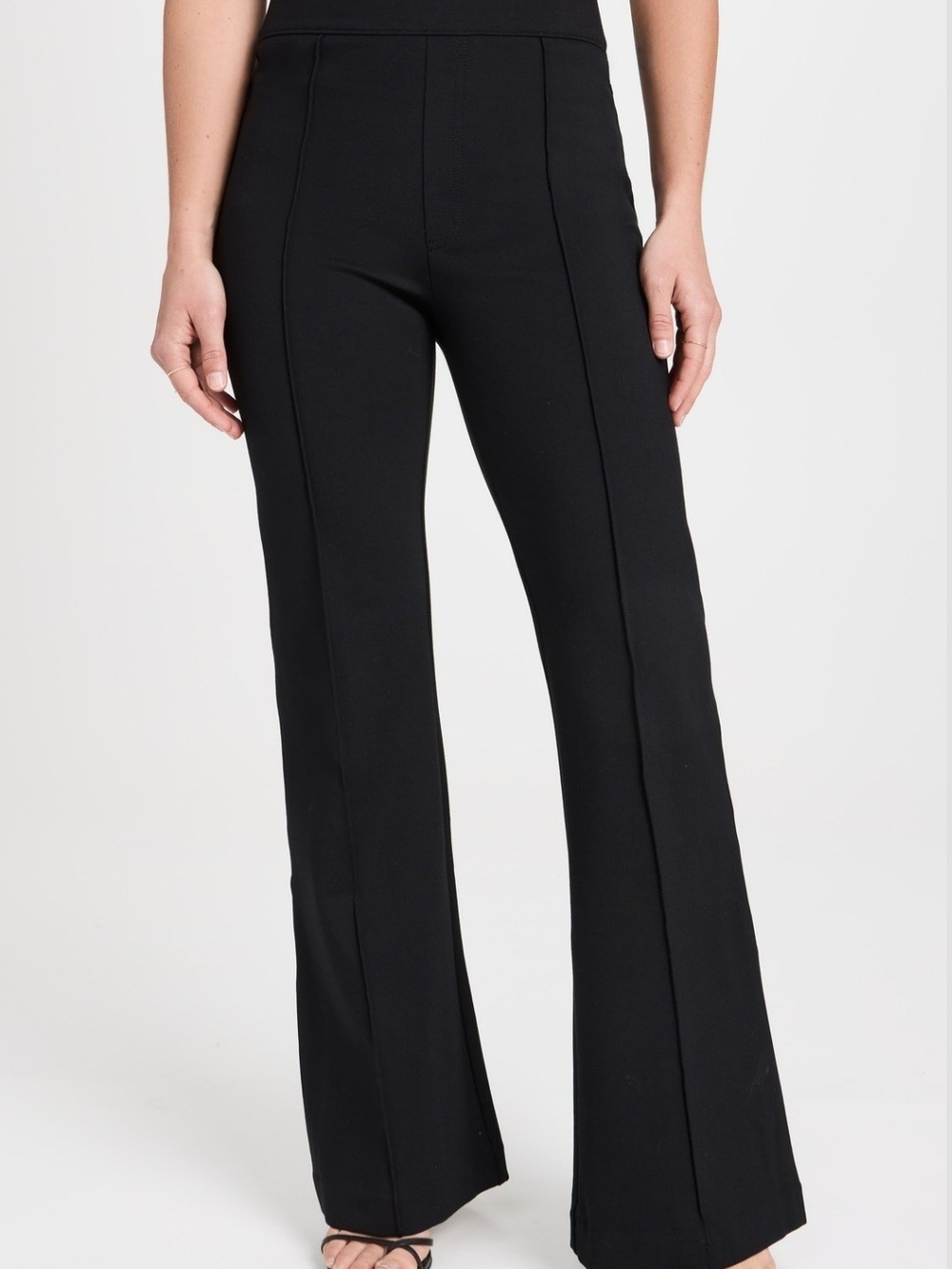 SPANX The Perfect Pant Pull On Hi-Rise Flare Black Ponte Office Pants Large